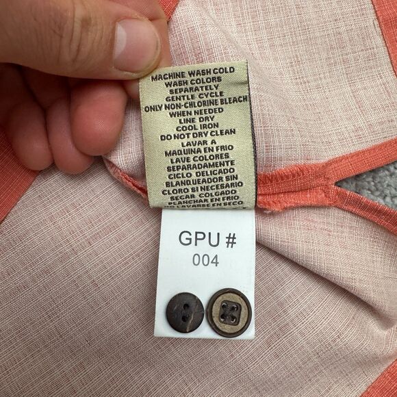 Jamaica Jaxx Silk Vacahun Button Down Shirt Mens Large Coral Short Sleeve Casual - Picture 12 of 16